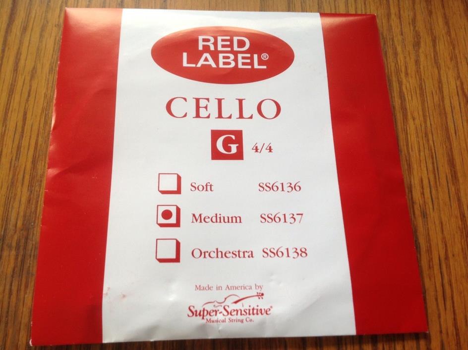 Super Sensitive Red Label Cello Size G SS 6137 Medium (1) String