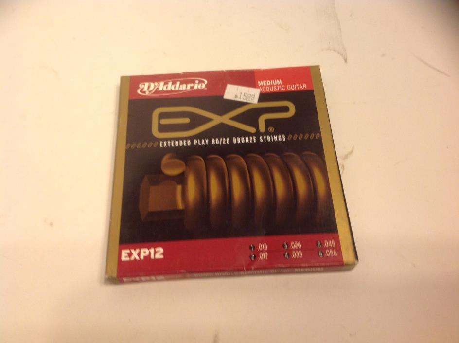 D'Addario EXP12 Coated 80/20 Bronze Medium Acoustic Guitar 13-56 Free Ship