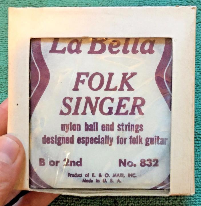 One Dozen (12) Vintage LaBella Folk Singer B, or 2nd, Guitar Strings