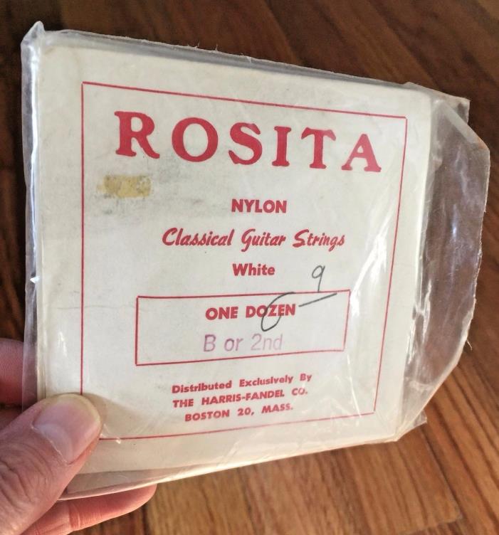 Nine (9) Vintage Rosita Nylon Classical Guitar B, or 2nd, Strings