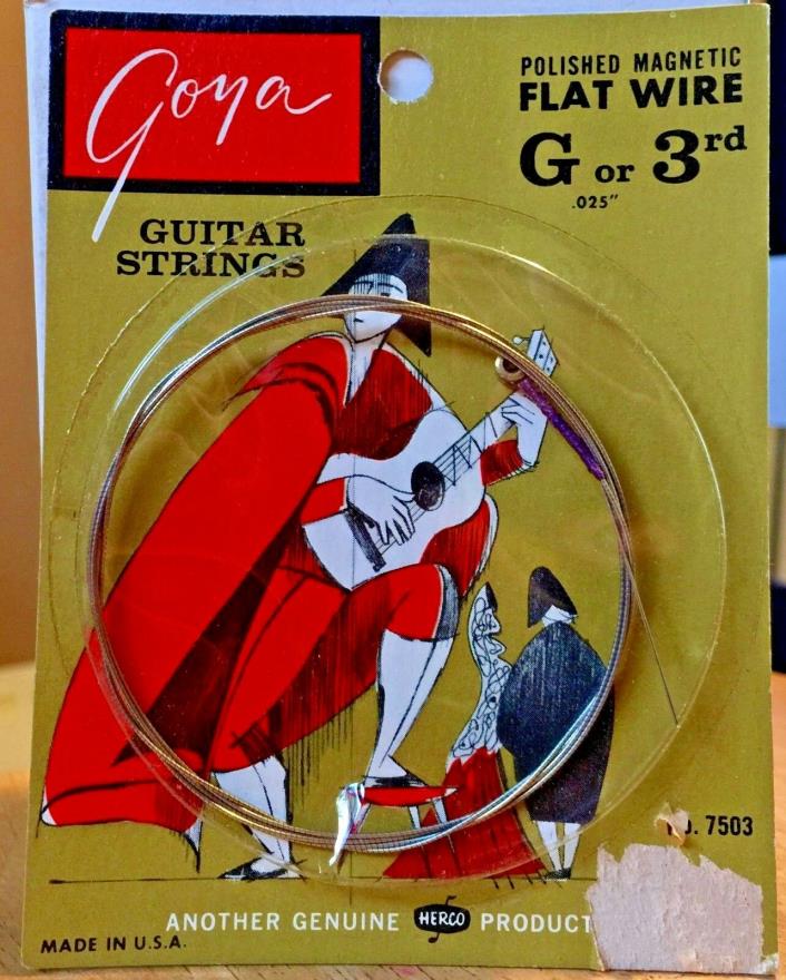 Goya: Box of 6 Vintage Polished Magnetic Flat Wire Guitar G Strings (0.025)