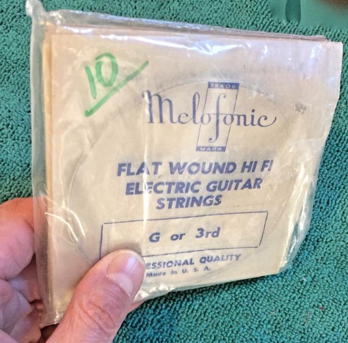 Ten (10) Vintage Melofonic Flat Wound Hi Fi Electric Guitar G, or 3rd, Strings