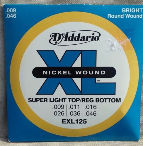 D'Addario EXL125 Nickel Wound Electric Guitar Strings, Super Light Top/ Regular