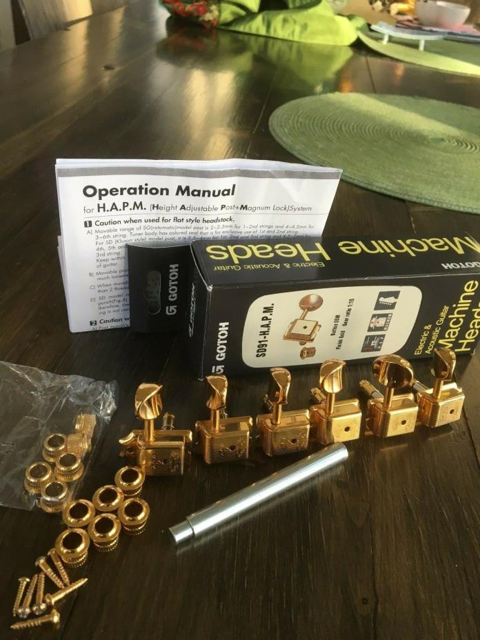Gotoh SD91-HAPM, Gold, Locking Vintage Style, Fender 6 on a side tuners - Minty