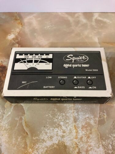 Squier Fender Digital Quartz Tuner Model 5006 Tested & Working With Box & Manual