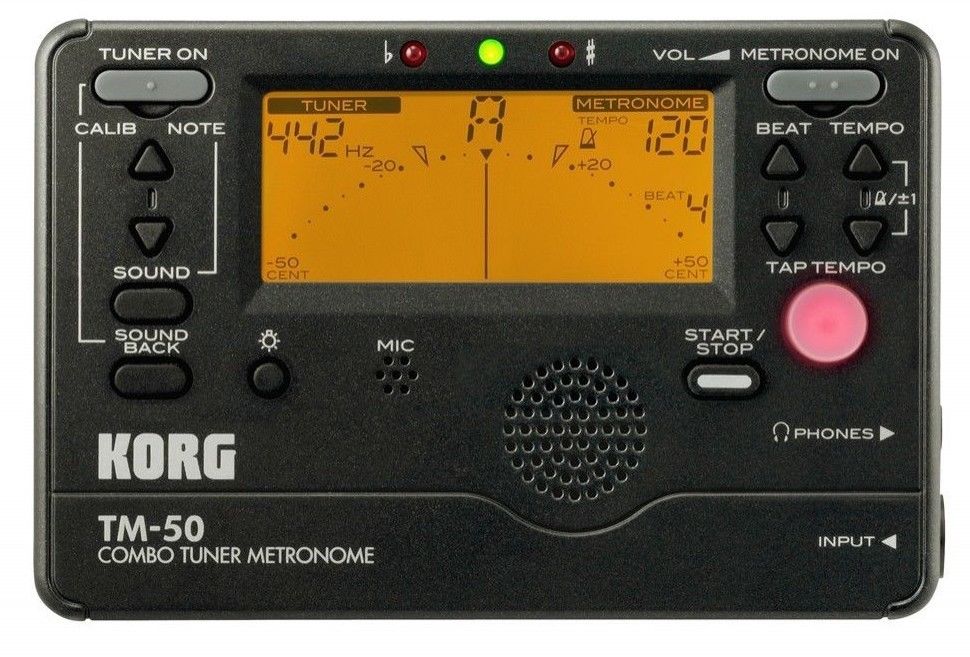 Korg TM50BK Instrument Tuner and Metronome Black