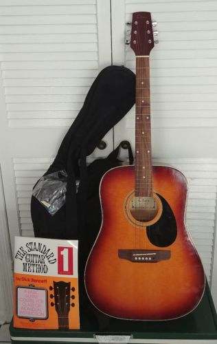 THOR Acustic Guitar with Case/Guitar Pick/Strings & Book