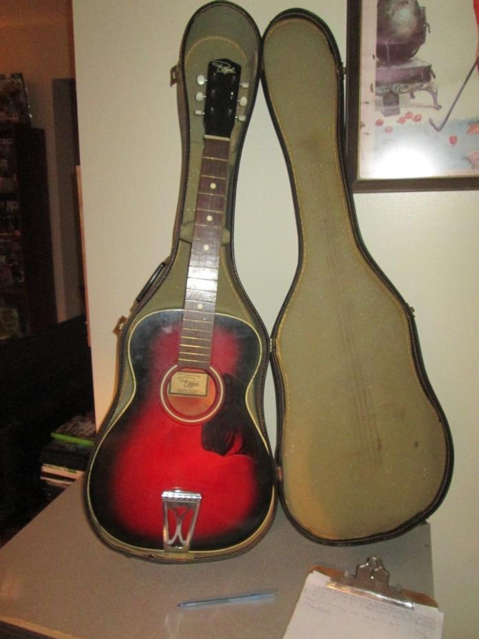 Vintage Regal Acoustic Guitar Model T-12 With Case 36