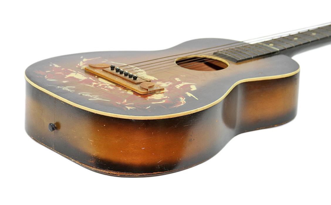 Vintage 1950's Harmony Supertone Stencil Cowboy Gene Autry Melody Ranch Guitar