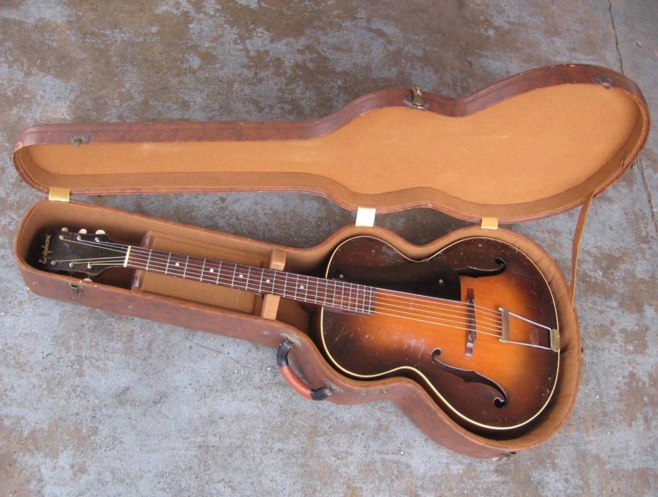 1940 Epiphone Olympic Archtop Guitar w/ Lifton Hard Case. Like David Rawlings.