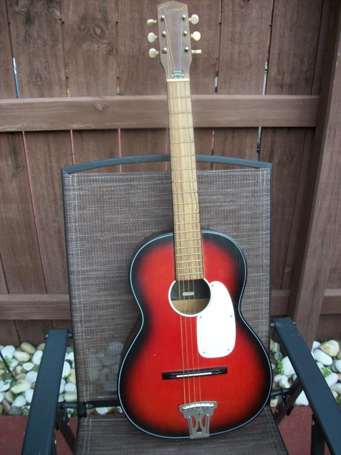 Conrad Vintage Acoustic Guitar - 60's-70's Sunburst Parlor-Type 6 String Guitar