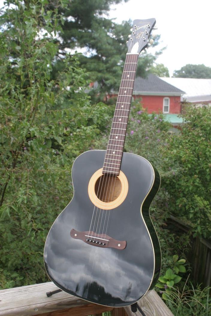 1971 Harmony Sovereign Flattop Acoustic Black Finish w/ OHSC - Made in USA