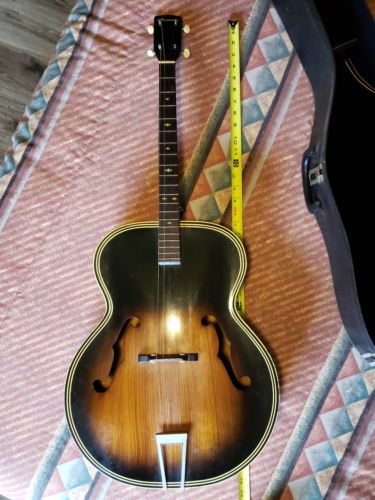 1962 HARMONY 4 String Tenor Acoustic Guitar, H1215, Archtone Archtop Sunburst
