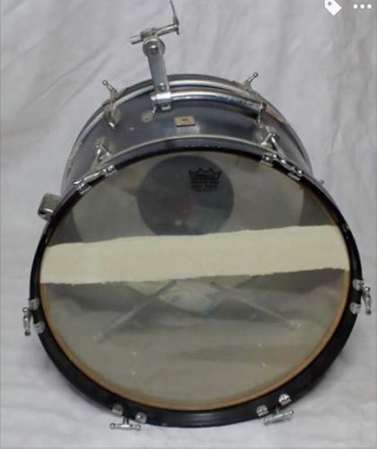 Black Jack Blue Percussion Base Drum W/ Remo Head Made In Japan