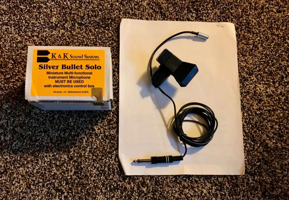 K&K Sound Silver Bullet Microphone w/Clamp, Preamp Not Included