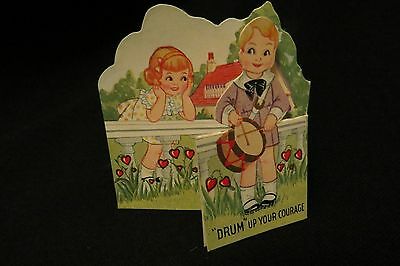 Vintage DRUM Valentine Card c. 1940s