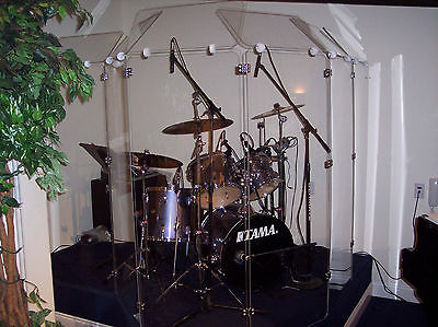 Drum Shield/Drum Screen/  Six Panels - 2ft. x 6 ft. Panels w/ Deflectors 7ftTall