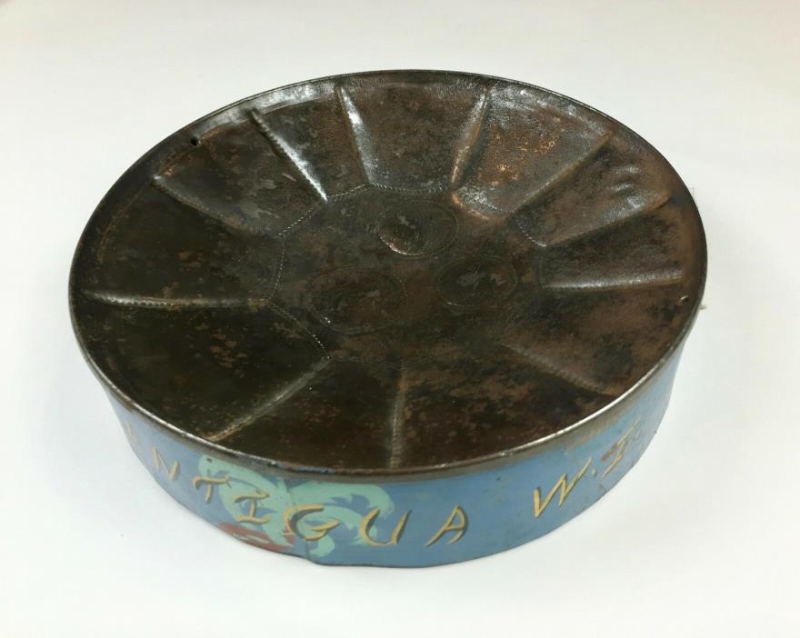 Vintage Colorful 11.3 x 2.5 inch Antigua steel pan drum