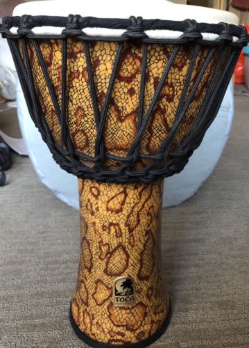 Toca 10” Djembe Rope Tuned Excellent Condition Drum Seamless Synthetic Shell