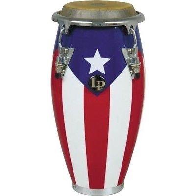 LPM198-PR LPMC Mini Tunable Puerto Rican Flag Wood Conga. Latin Percussion