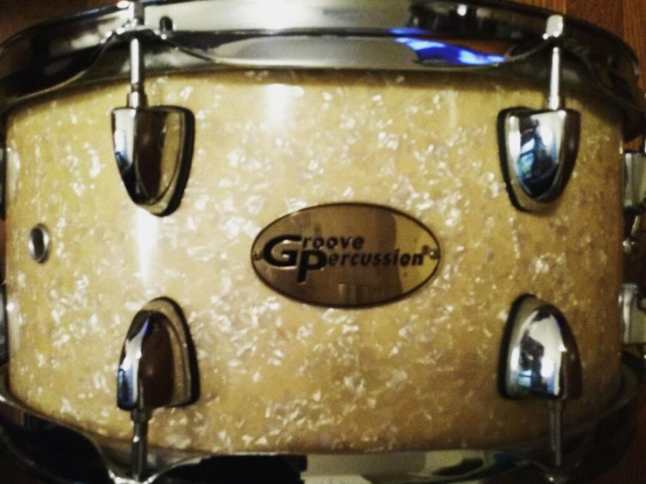Snare Drum RARE, deep shell, yellow marine pearl, EXC, free pair of sticks