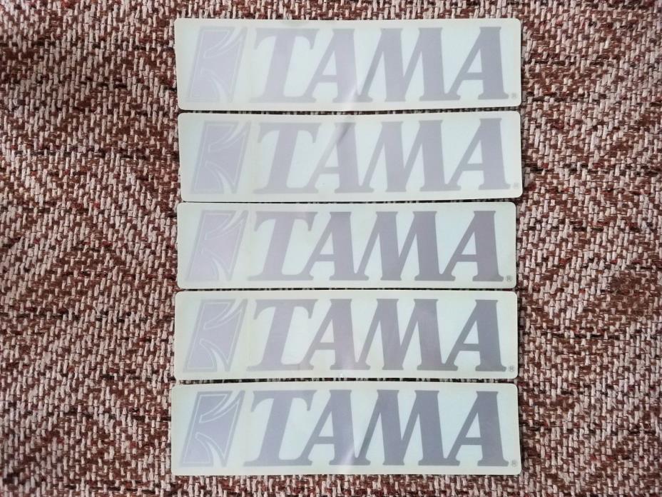 Vintage Tama Drums Silver/Clear Logo Stickers Set of 5