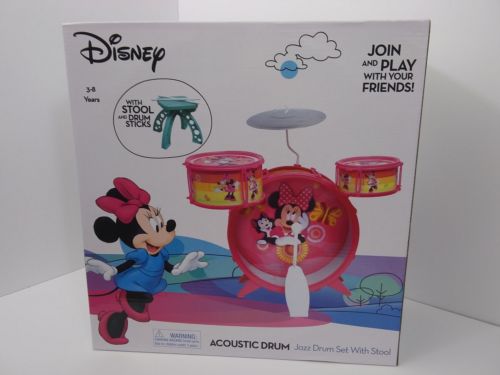 Disney Minnie Mouse Acoustic Jazz Drum Set With Stool