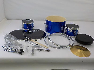 Music Alley DBJK02 Kids 3 Piece Beginners Drum Kit, Blue