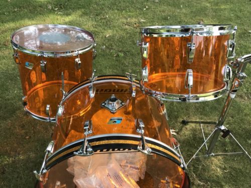 1970s Ludwg Vistalite Drum Set Amber 22/13/16 NO CRACKS