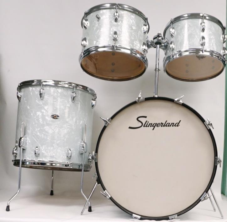 1970's SLINGERLAND DRUM SHELL PACK KIT WMP VINTAGE WHITE MARINE PEARL