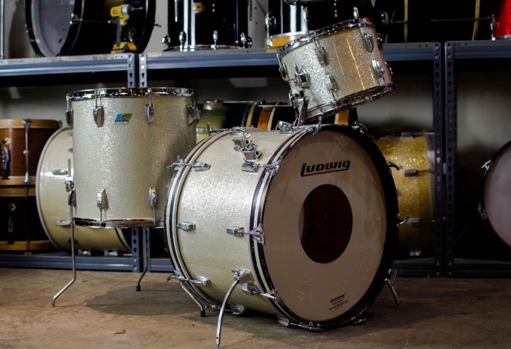 1971 Ludwig Super Classic Silver Sparkle Drum Kit