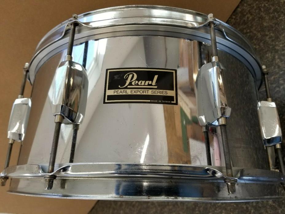 YOU CLEAN IT SALE 1980's 90's Pearl Chrome Steel Snare Drum 14 Vintage AS IS