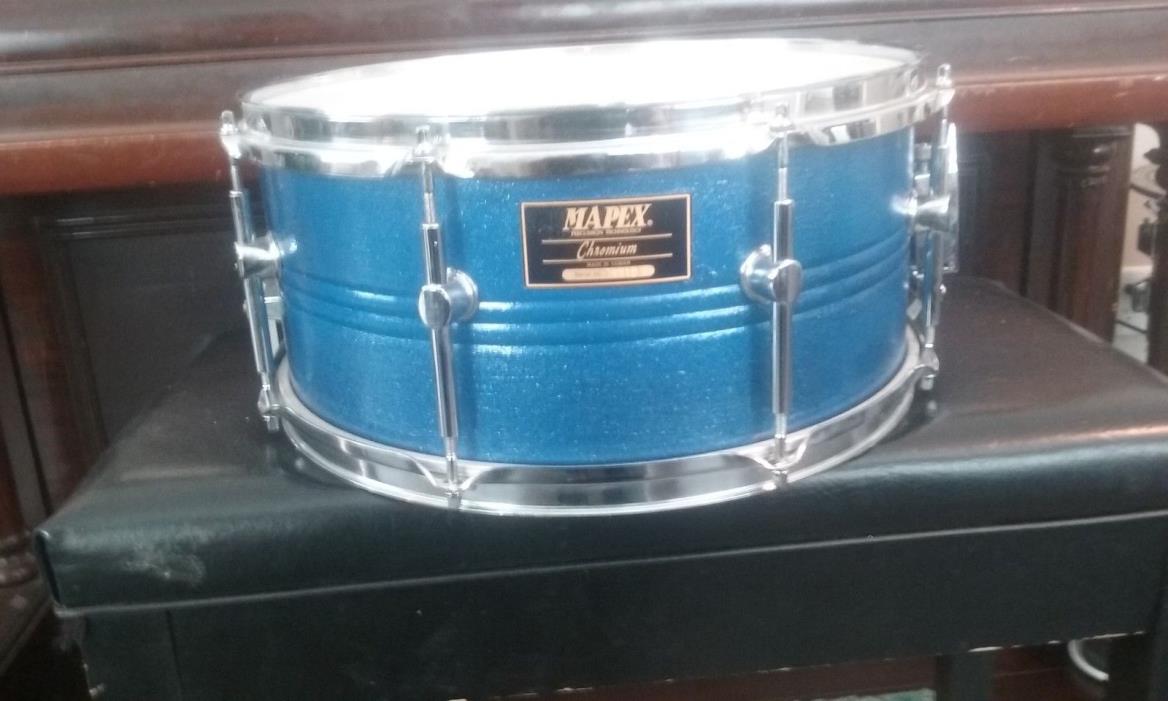Mapex Chromium Snare drum painted Royal blue sparkle SN. 4610 ,LATE 90 s  14x 6