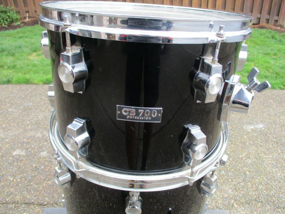 Vintage CB 700 12 X 9 Tom, Gloss Black, Hardwood Shell, Internal Muffler - Nice!