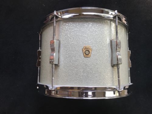 Ludwig 60s Vintage Club Date 8x12 Tom Drum Original Silver Sparkle Nice