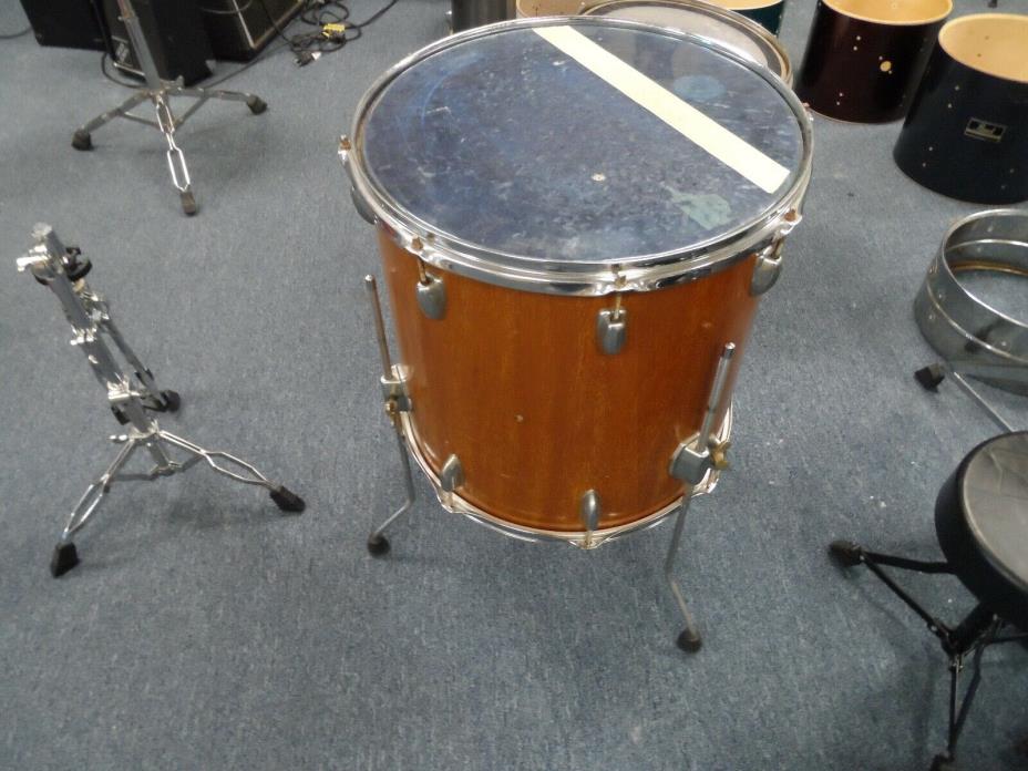 Slingerland 16 dia by 16 floor tom drum 70's brown lacquer USA