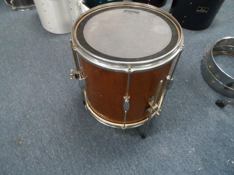 Slingerland 14 dia by 14 floor tom drum brown lacquer 70's USA