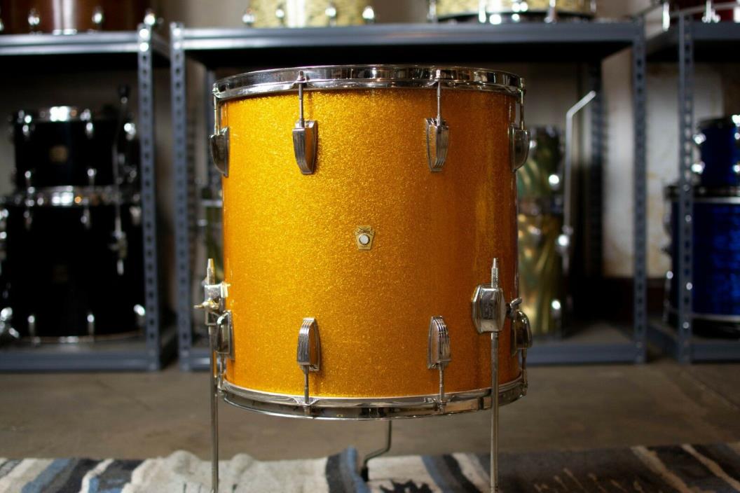 1965 Ludwig 16x16 Gold Sparkle Floor Tom