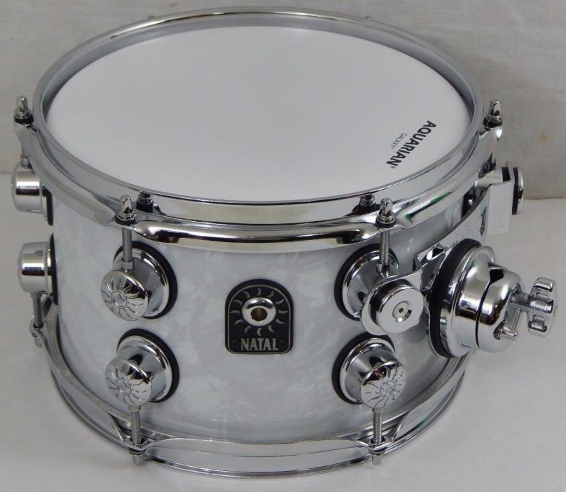 Natal Drums - Ash Series Tom Tom White w/ Chrome Swirl Hardware 10