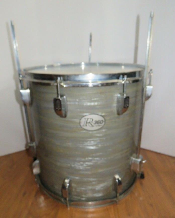 Rogers R-360  Holiday Floor Tom Drum Ludwig Top Gray Blue Ripple Vintage JH