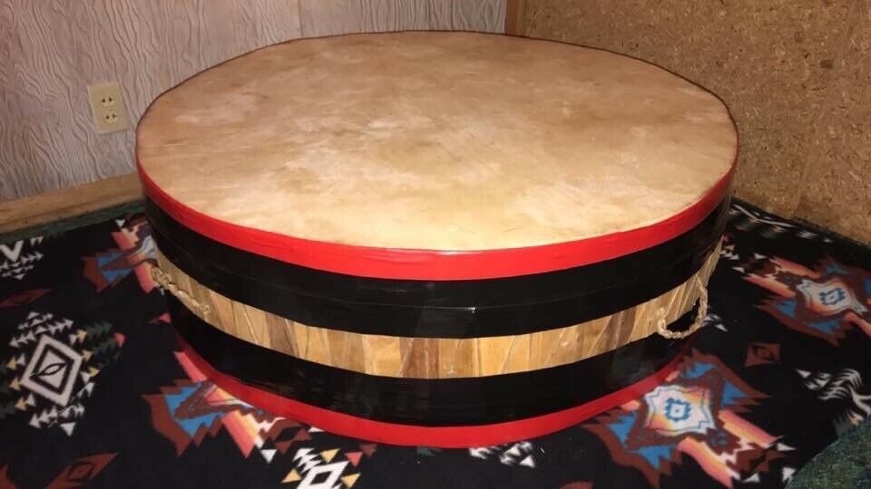 Powwow drum 38”W x 12”H 100% Handmade