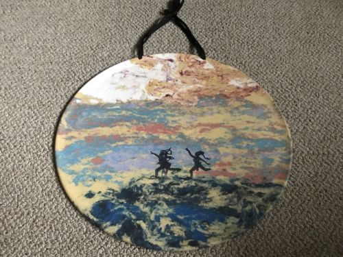 Painted Thin Drum/Wall Hanging 16”