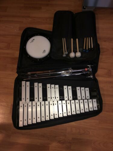 Percussion Plus Student Bell Kit w/ Stand, Practice Pad, Extra Sticks and Bag