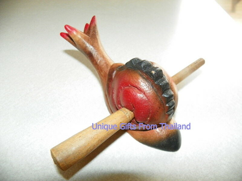 Hand carved wood Croaking snail percussion sound  5