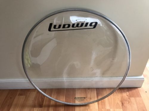 Vintage 1970s Ludwig 20 Inch Bass Drum Logo Head Vistalite