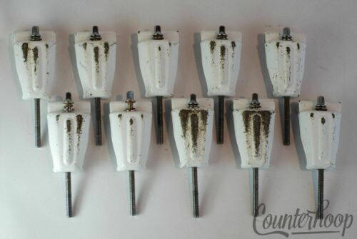 *Premier 10x Bass Drum Tension T-Rods/Claws White Powder-Coated Vintage 70s-80s*