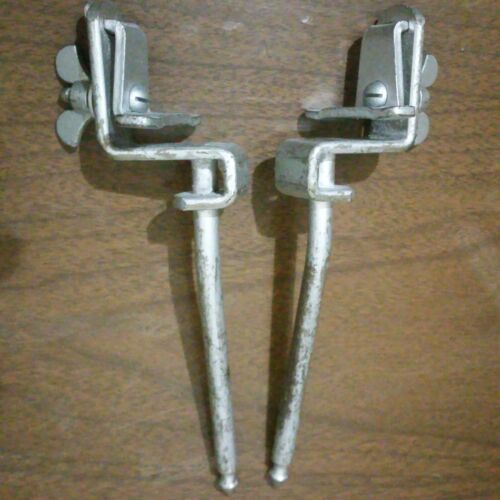 *Ludwig Bass Drum Clamp-On Spurs WFL Walberg Auge Nickel Vintage Legs Spikes 40s