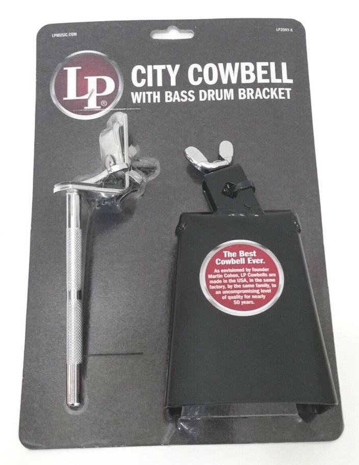 LP City Cowbell For Drums - Attaches To Kick Drum Rim  Drummer LP20NY-K Cow Bell