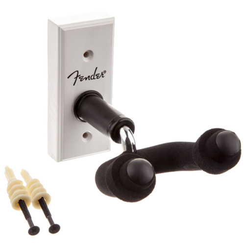 Genuine Fender Guitar Wall Hanger with Wooden Base in White #0991804005