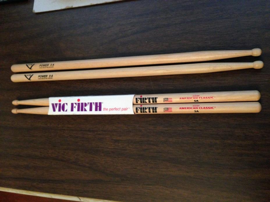 (2) sets of hickory drum sticks with wood tips